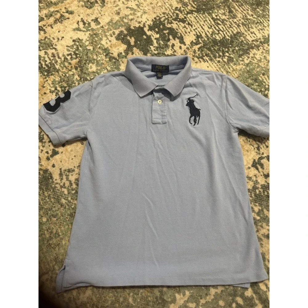 Polo Ralph‎ Lauren Boys  XL Gray Big Pony Custom Slim Fit Polo Shirt M10-12
